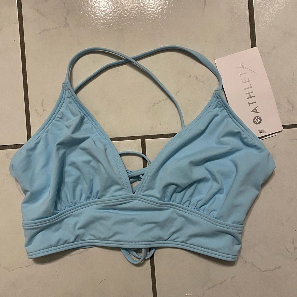 BNWT Athleta blue strappy bikini top